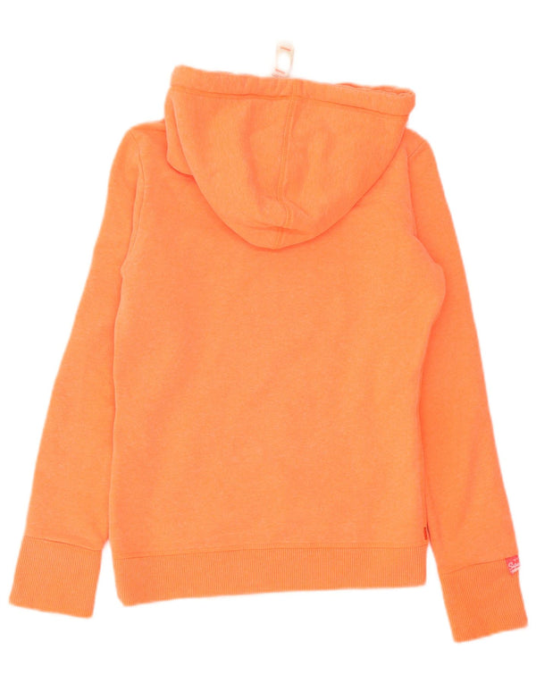 Felpa con cappuccio grafica da donna Superdry UK 6 XS arancione cotone