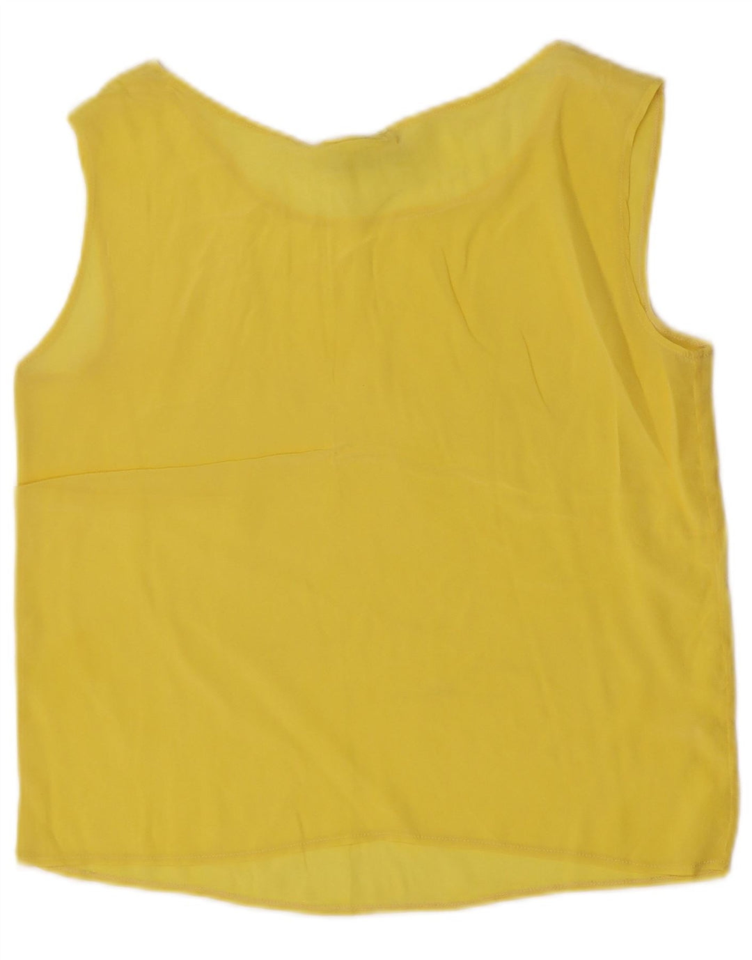 Camicetta senza maniche corta da donna vintage IT 42 Acetato giallo medio