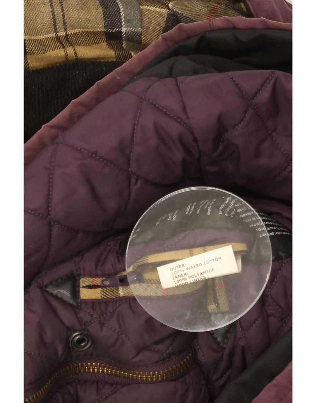 Giacca da donna in cotone cerato con cappuccio Barbour UK 8 Small Viola