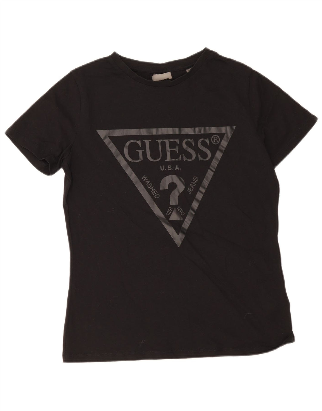 Guess T-shirt grafica da donna Top UK 12 Medium Black Cotton