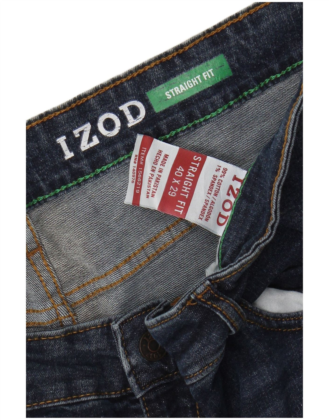 Jeans dritti da uomo IZOD W40 L29 cotone blu