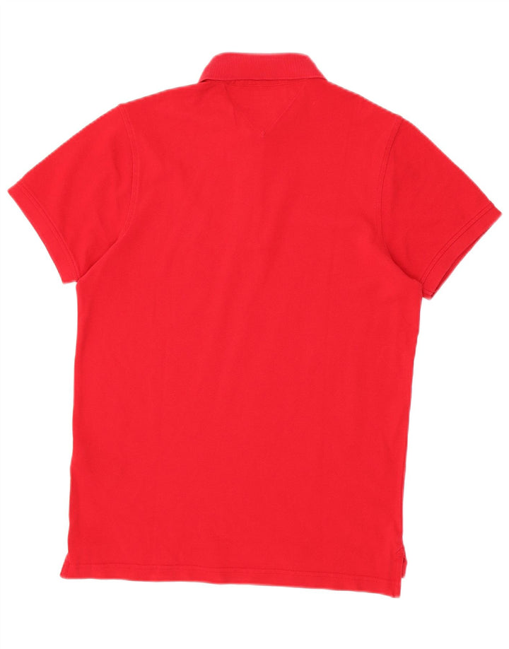 TOMMY HILFIGER Mens Slim Fit Polo Shirt Medium Red Cotton