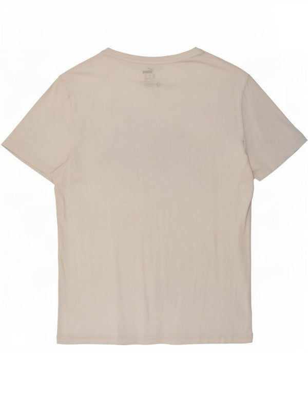 Puma T-shirt grafica da donna UK 14 Medium White Cotton