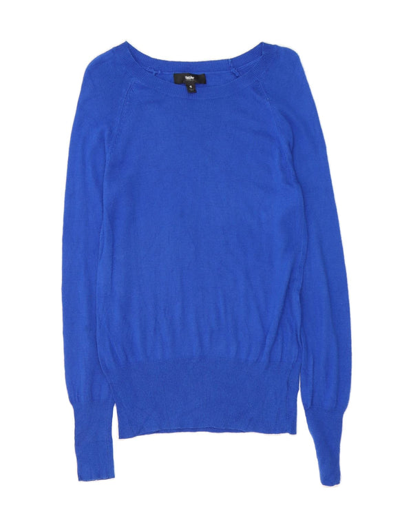 MOSSIMO Womens Boat Neck Jumper Sweater UK 10 Small Blue Nylon
