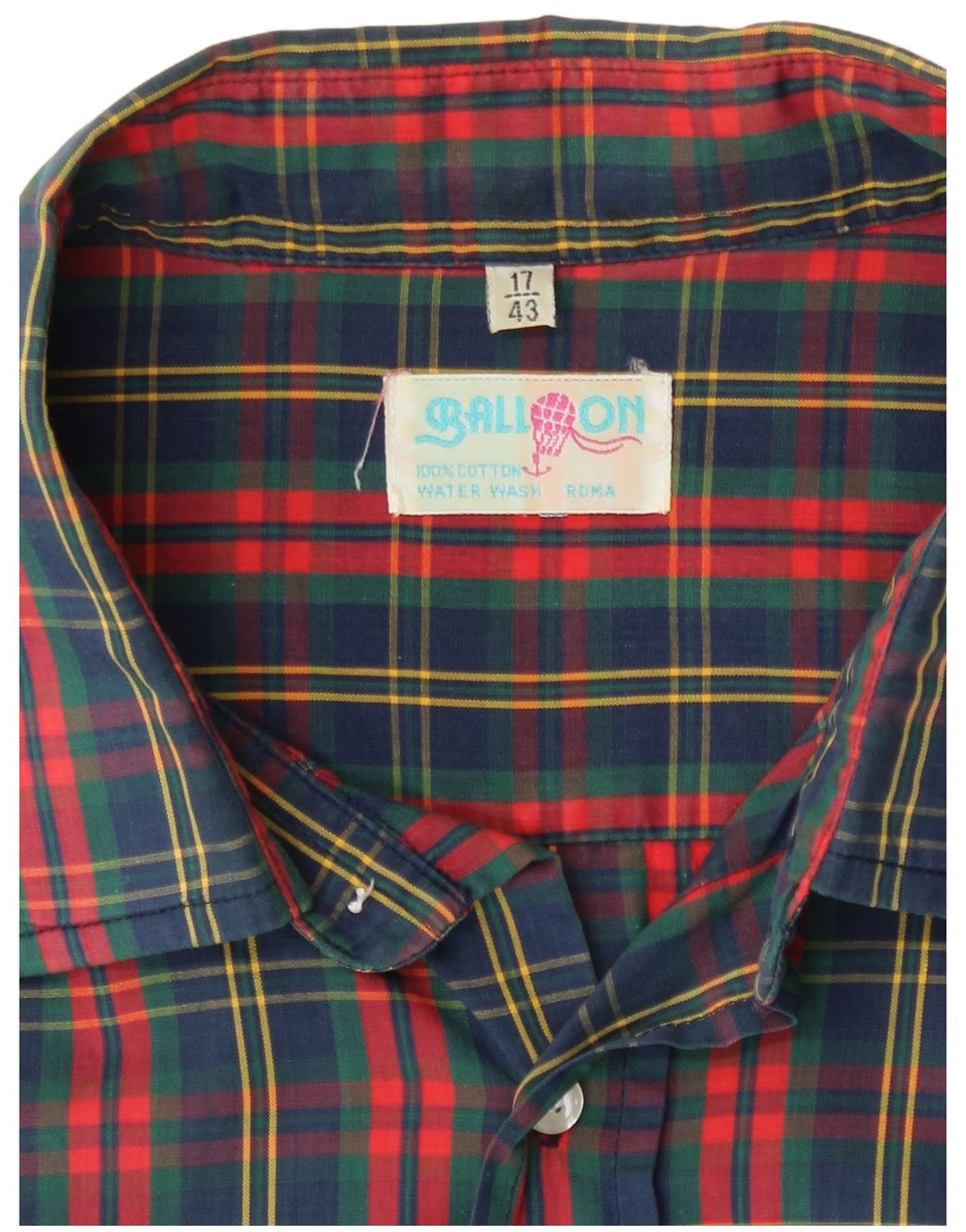 Camicia da uomo Balloon Taglia 17 43 XL Cotone scozzese multicolore