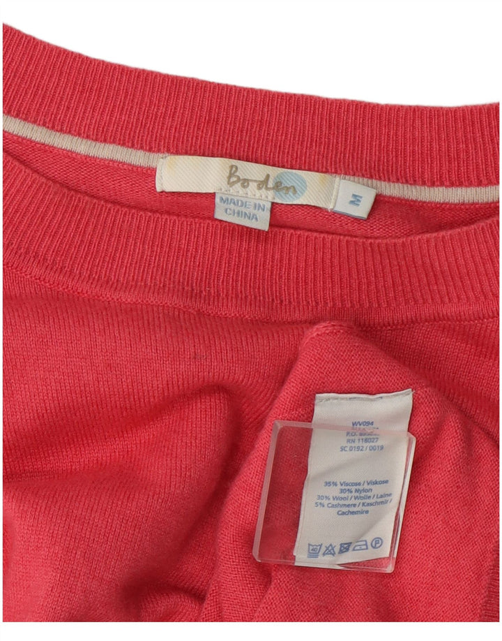 Maglione maglione con scollo a barca da donna Boden UK 14 Viscosa rosa medio