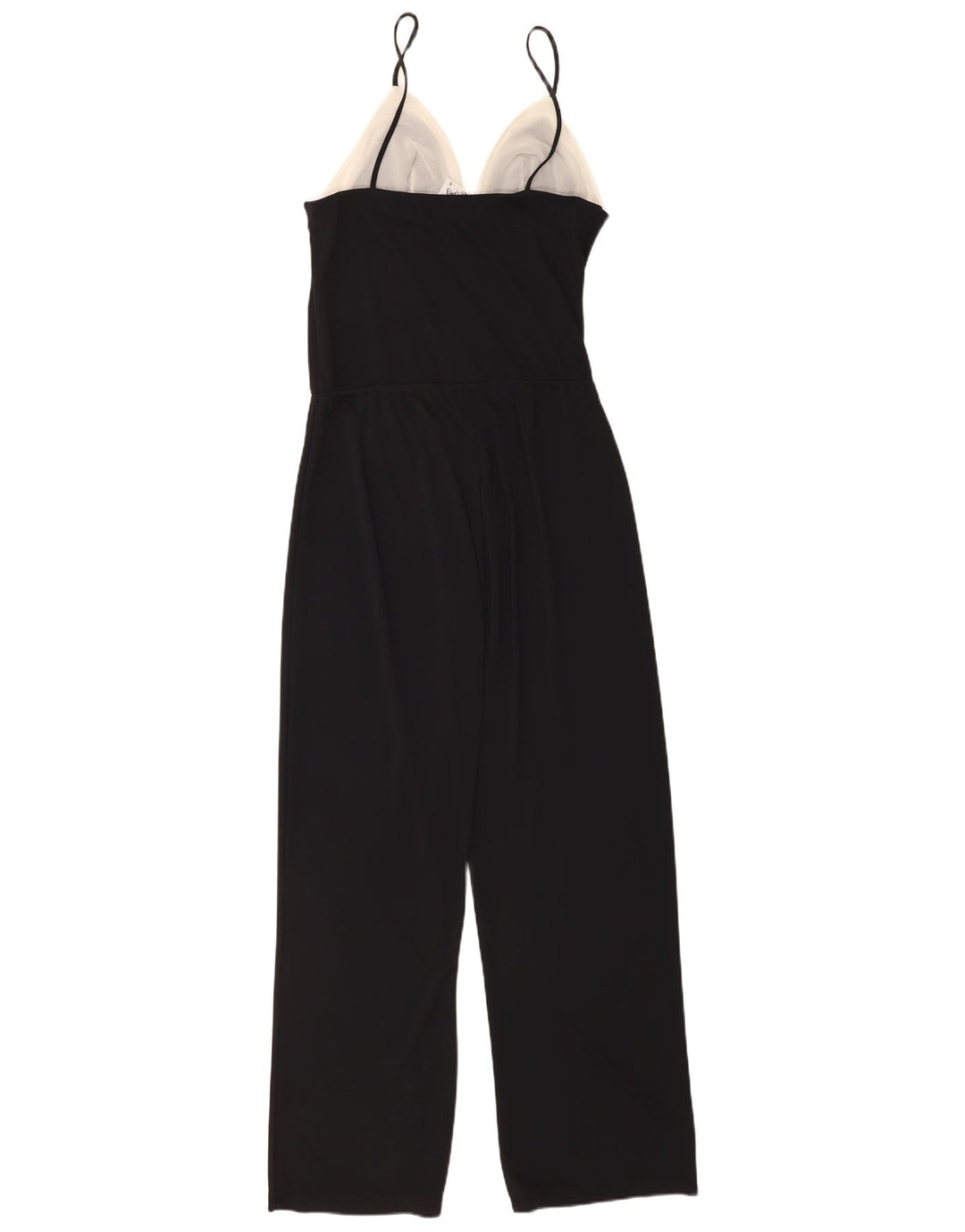 Tuta da donna vintage UK 10 piccola in poliestere color block nero