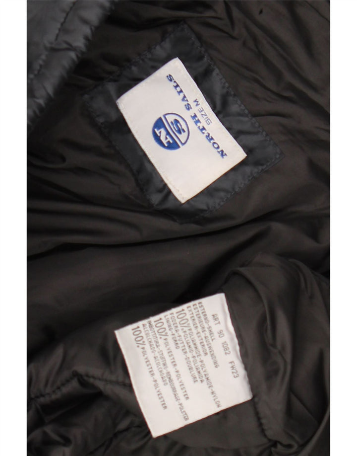 NORTH SAILS Giacca imbottita con cappuccio da uomo UK 38 Medium Navy Blue Nylon