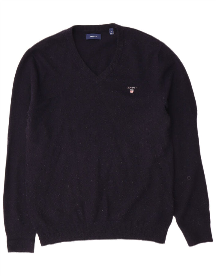 Gant Maglione da uomo con scollo a V in lana media blu navy