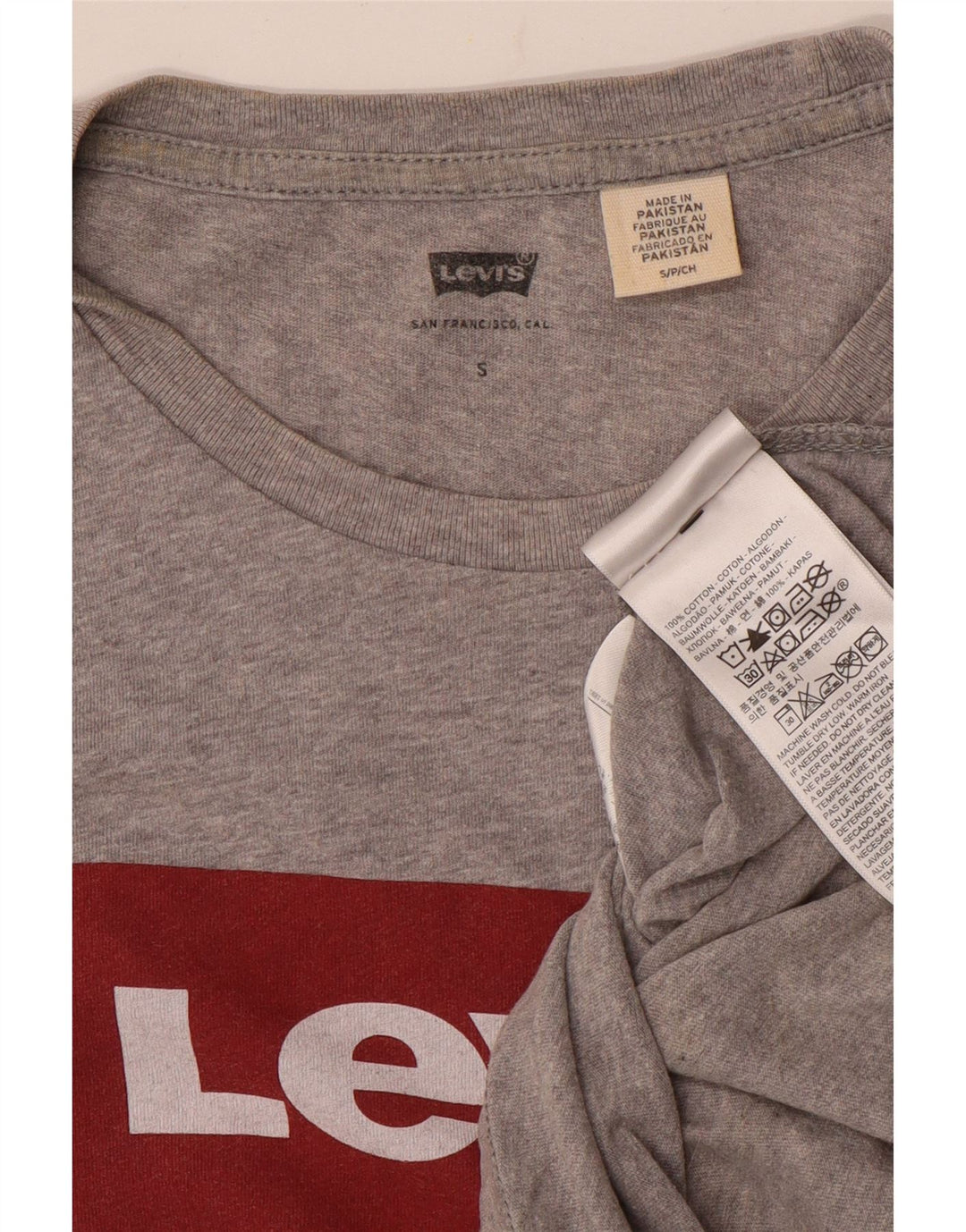 T-shirt grafica da uomo Levi's Top piccola in cotone grigio