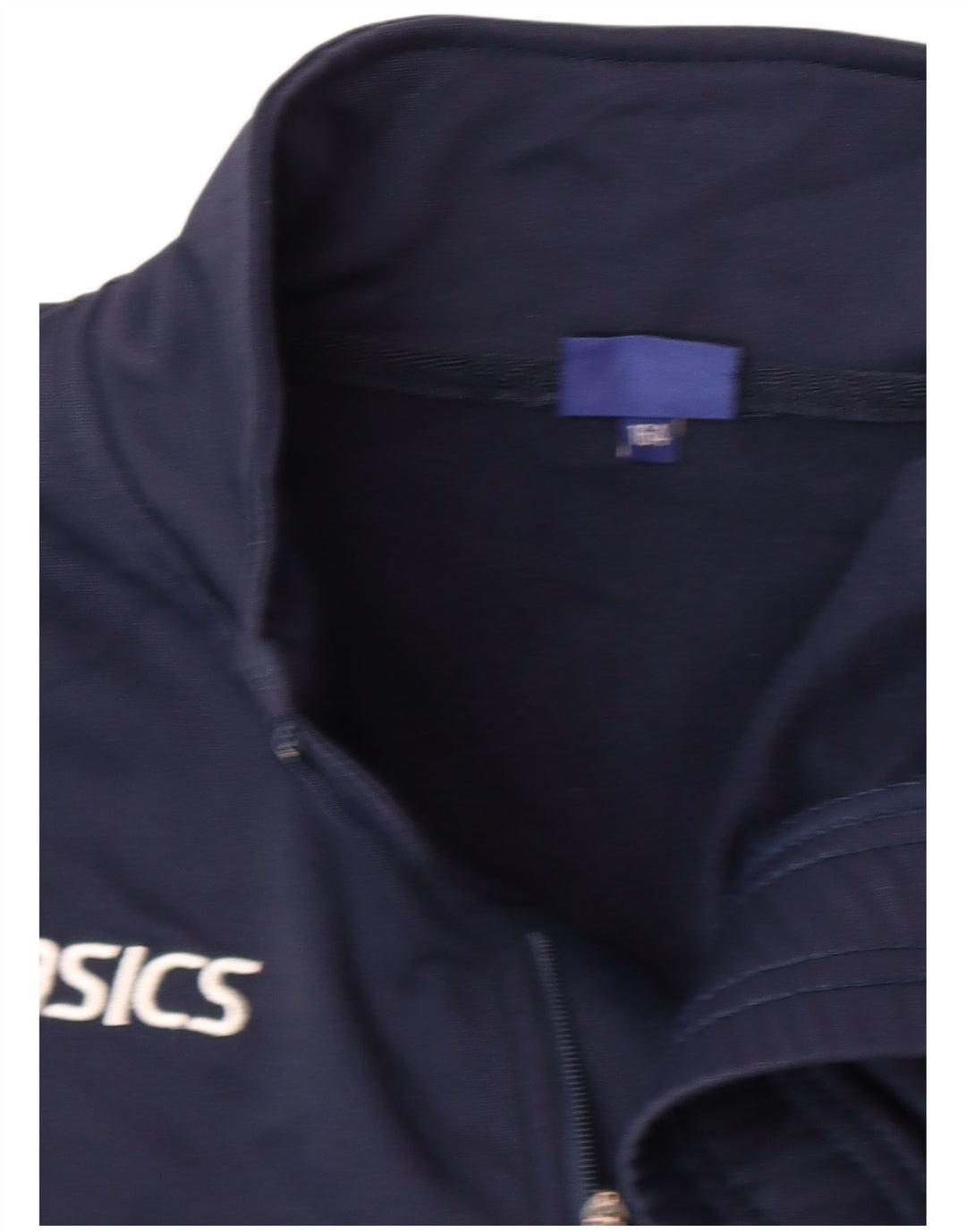 Maglietta Asics da ragazzo con zip e collo pullover, 13-14 anni, in poliestere blu navy