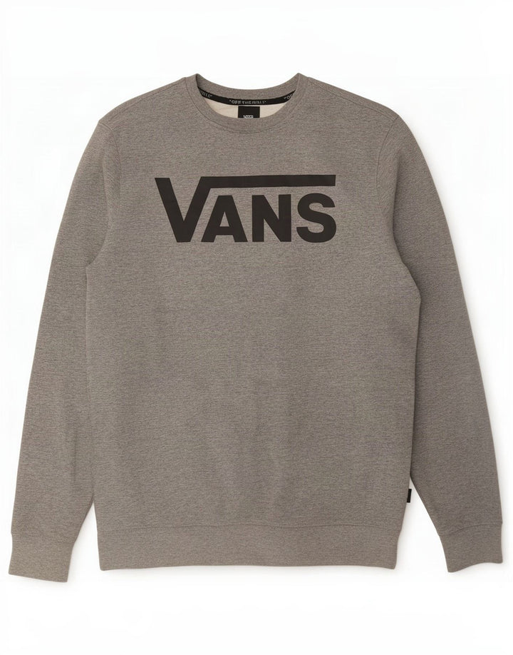 Felpa con grafica da uomo Vans, maglione, cotone grigio medio