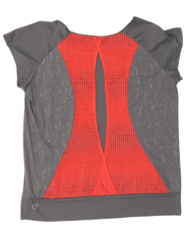T-shirt da donna Puma UK 16 grande poliestere maculato grigio