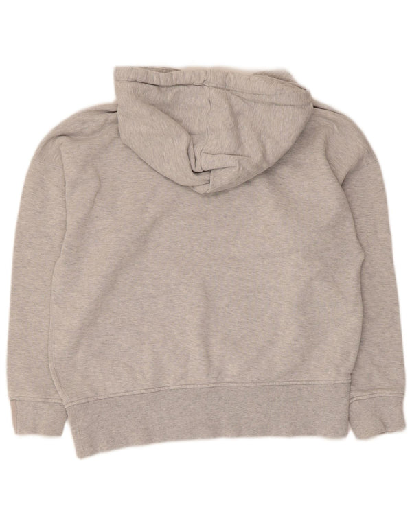 Felpa con cappuccio oversize da donna Adidas UK 4 XS cotone chiazzato grigio
