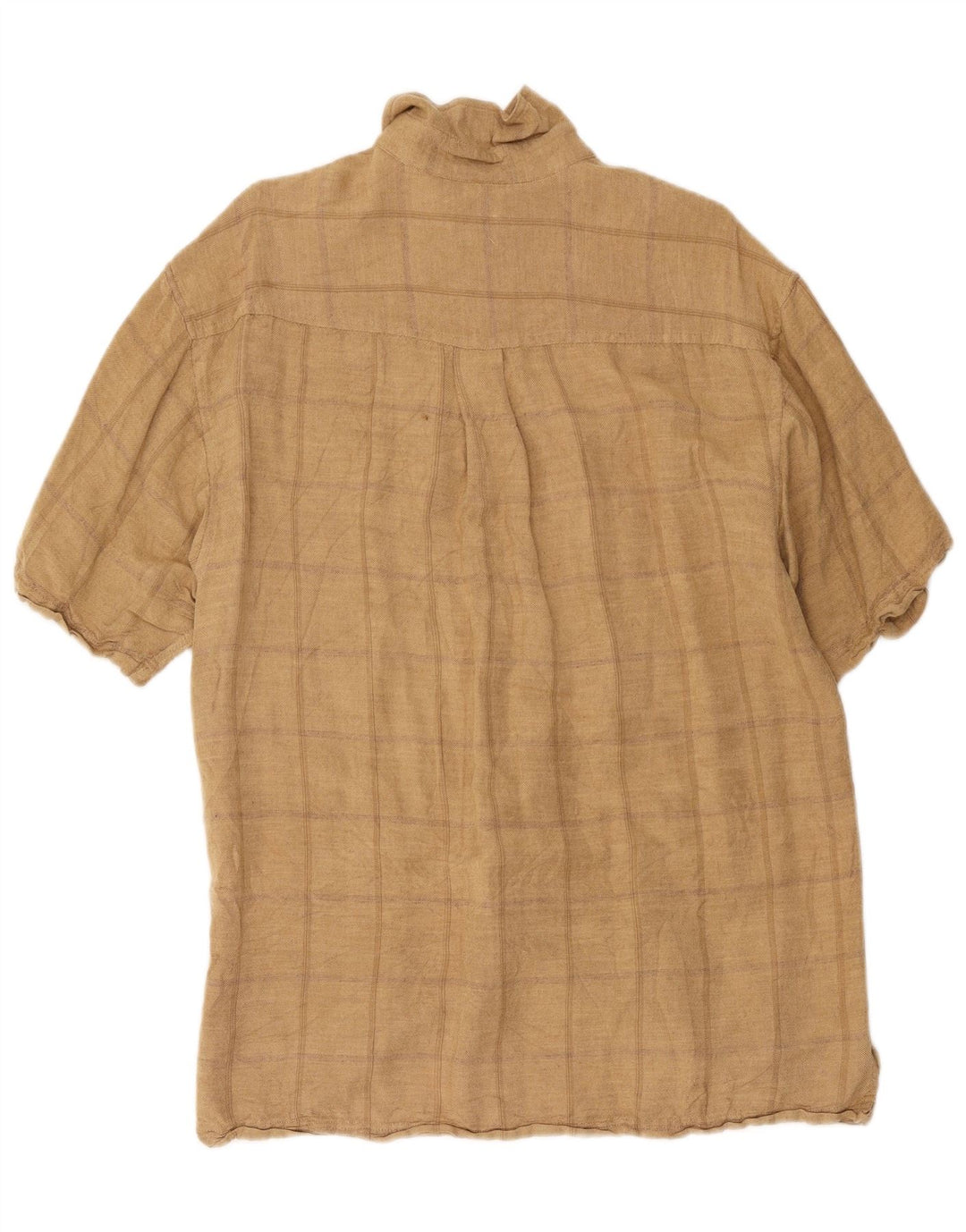 Camicia a maniche corte da uomo Izod Lino a quadri beige medio