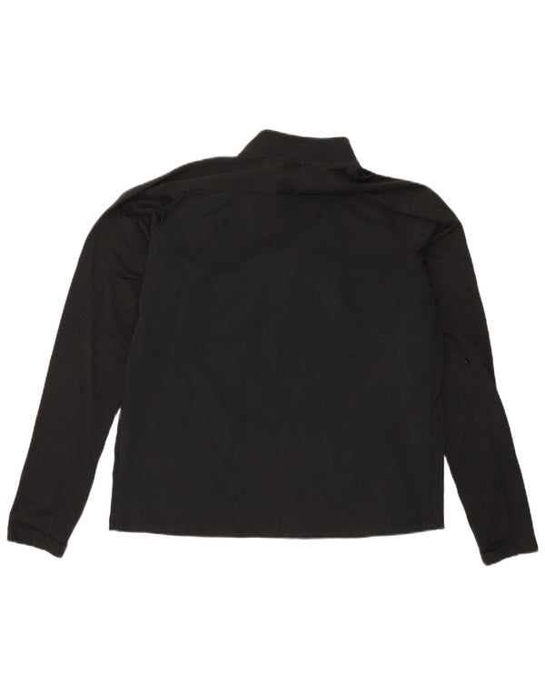 Nike Uomo Dri Fit Zip Collo Pullover Tuta Top Large Nero Poliestere