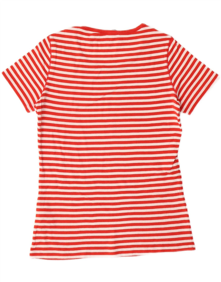 MAX & CO. Womens T-Shirt Top UK 12 Medium Red Striped Cotton Vintage Max & Co. and Second-Hand Max & Co. from Messina Hembry 