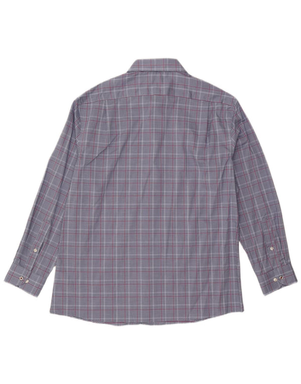 Camicia slim fit da uomo Tommy Hilfiger taglia 17 XL cotone a quadri blu