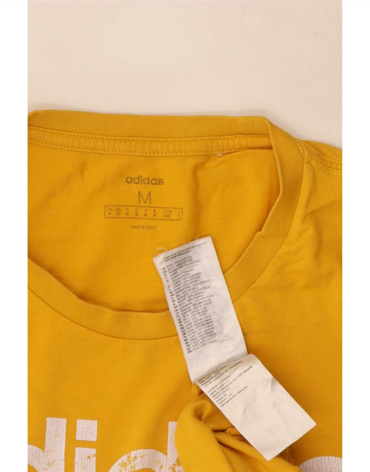 T-shirt grafica da uomo Adidas Top in cotone giallo medio