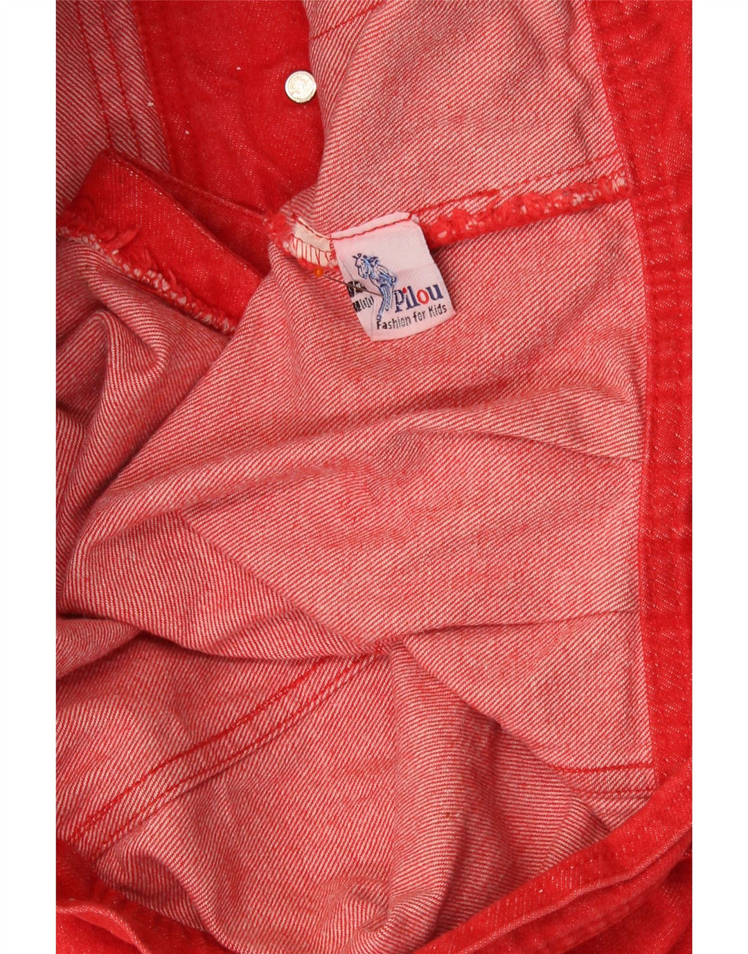 Gilet vintage in denim da ragazzo 15-16 anni in cotone rosso