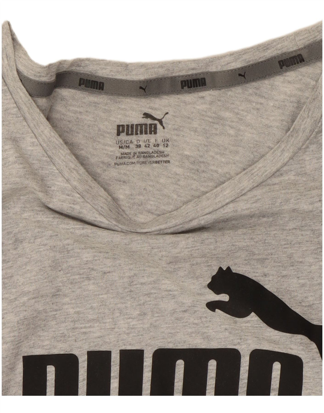 T-shirt grafica da donna PUMA Top UK 12 Grigio medio chiazzato