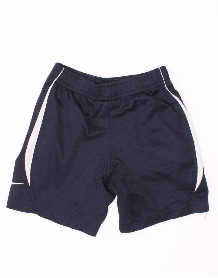 Pantaloncini sportivi Nike da ragazzo 3-4 anni in poliestere color block blu navy