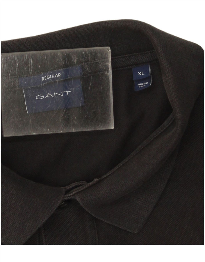 Polo Gant da uomo Regular XL in cotone grigio