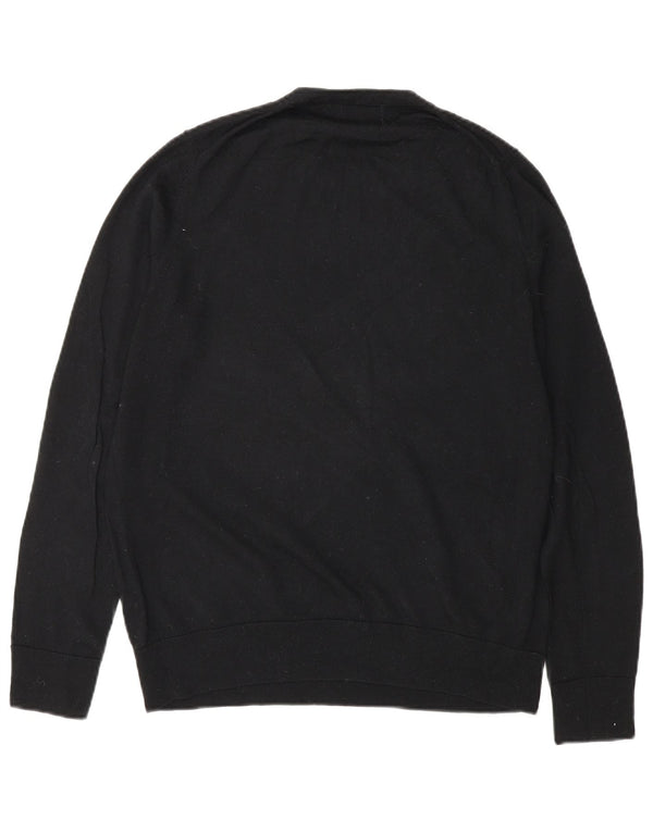 Maglione maglione girocollo da donna Marks & Spencer UK 12 lana nera media