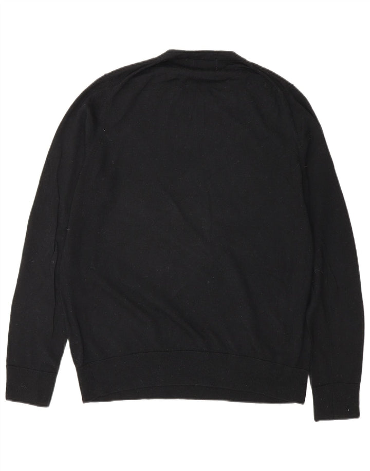 Maglione maglione girocollo da donna Marks & Spencer UK 12 lana nera media