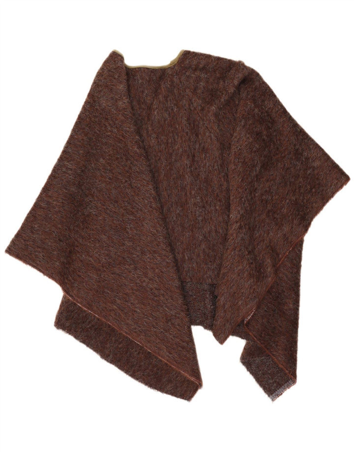 Maglione poncho asimmetrico da donna vintage taglia unica marrone