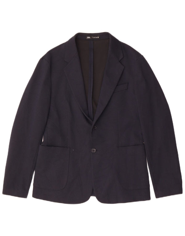 Giacca blazer da uomo a 2 bottoni Zara UK 40 grande blu navy