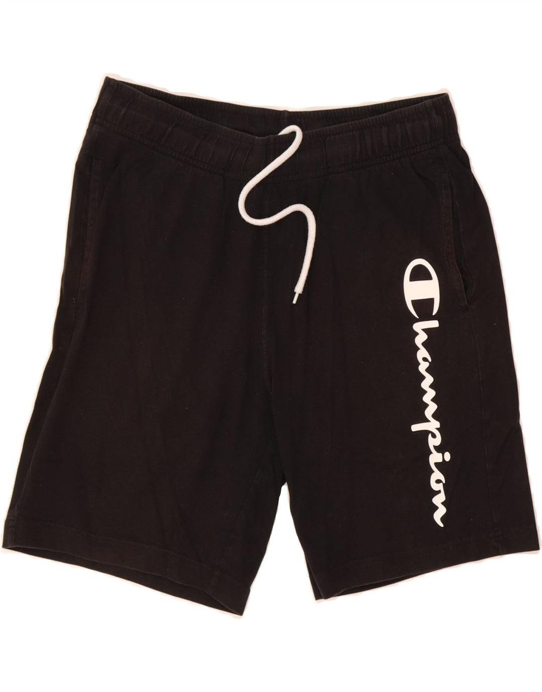 CHAMPION Mens Graphic Sport Shorts Medium  Black Cotton Vintage Champion and Second-Hand Champion from Messina Hembry 