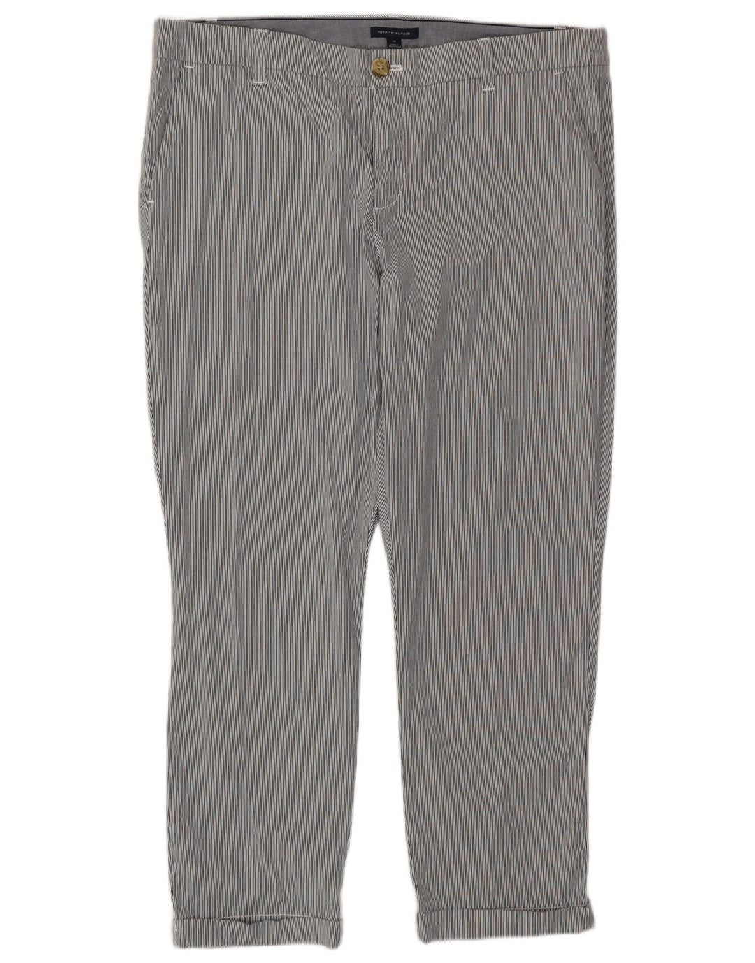 Pantaloni corti da donna Tommy Hilfiger US 14 XL W38 L26 a righe grigie