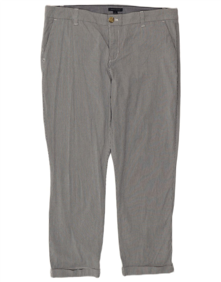 Pantaloni corti da donna Tommy Hilfiger US 14 XL W38 L26 a righe grigie
