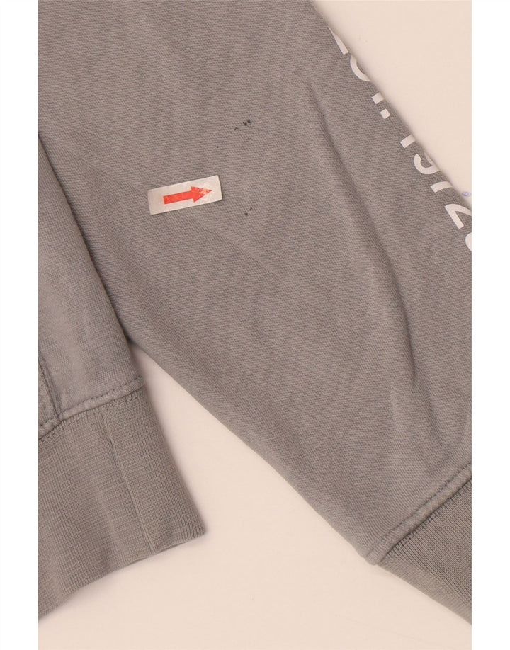 Felpa con cappuccio grafica Nike da uomo piccola in cotone grigio