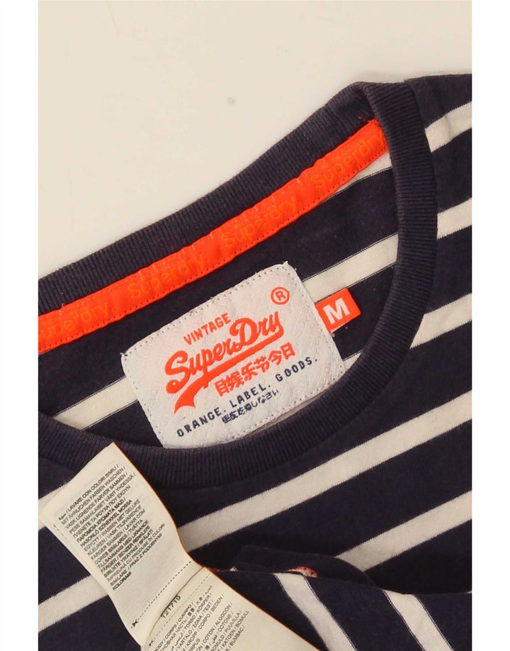 T-shirt da uomo Superdry Top in cotone a righe blu navy medio
