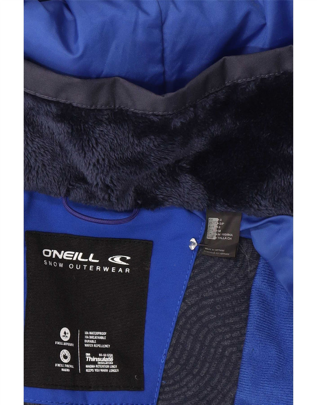 Giacca a vento con cappuccio da donna O'Neill UK 10 Small Blu Navy maculato
