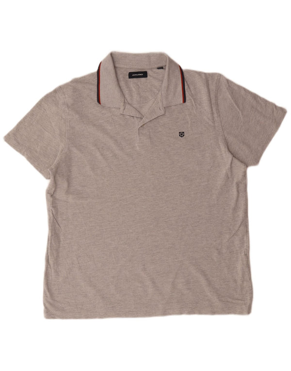 Polo da uomo Jack & Jones 2XL in cotone grigio
