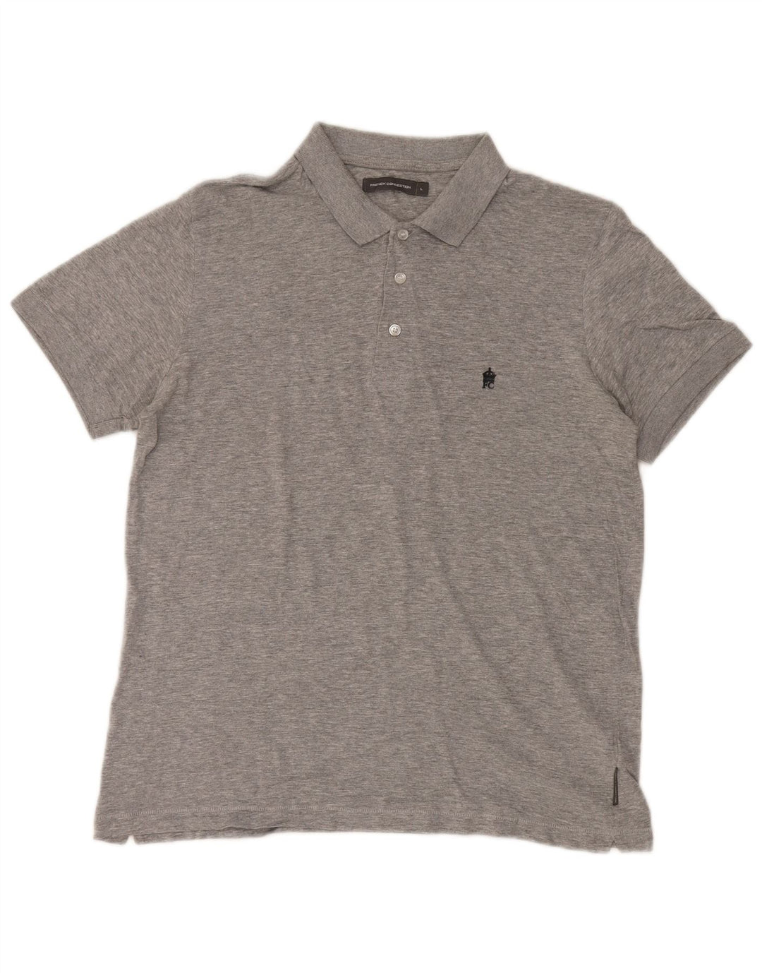 Polo da uomo French Connection grande in cotone chiazzato grigio