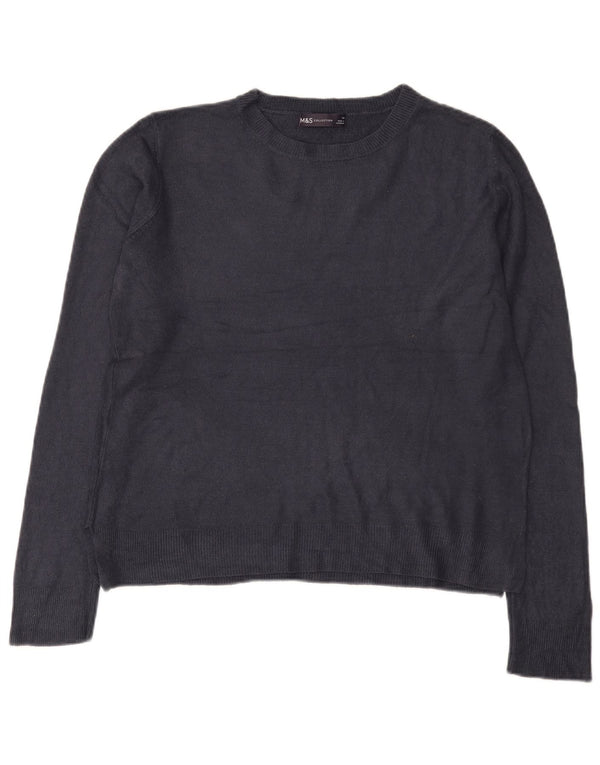 Maglione maglione con scollo a barca da donna Marks & Spencer UK 14 grande blu navy