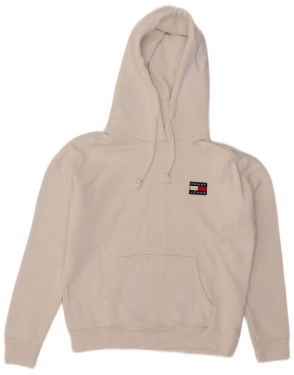Maglione oversize con cappuccio da donna Tommy Hilfiger UK 6 XS cotone bianco