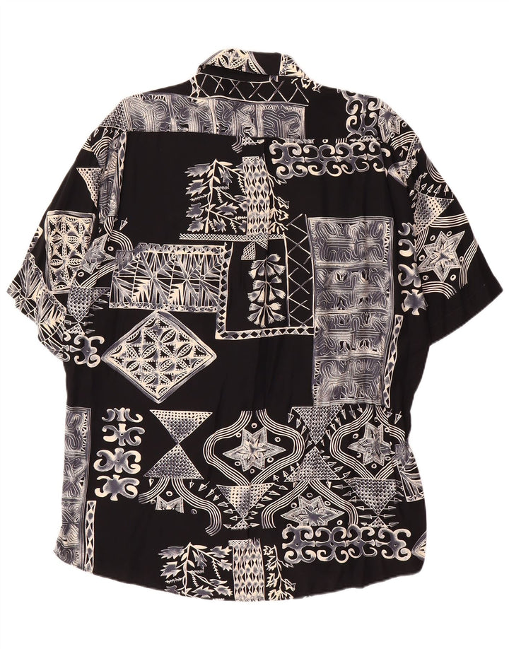 Camicia a maniche corte da uomo Tipo' S Large nera geometrica