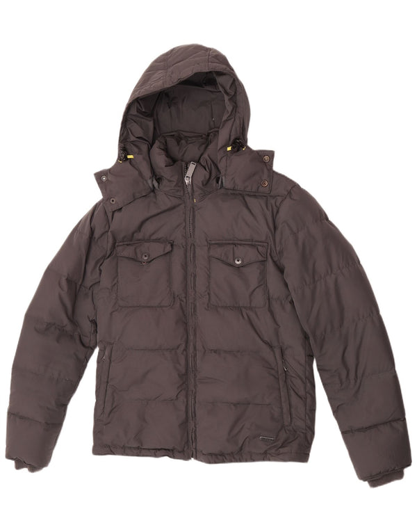 Giacca imbottita con cappuccio da uomo Sisley UK 36 Small Poliestere grigio