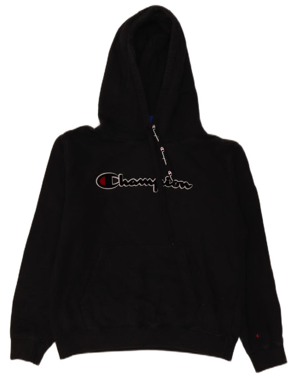 Felpa con cappuccio grafica da donna Champion UK 16 grande cotone nero