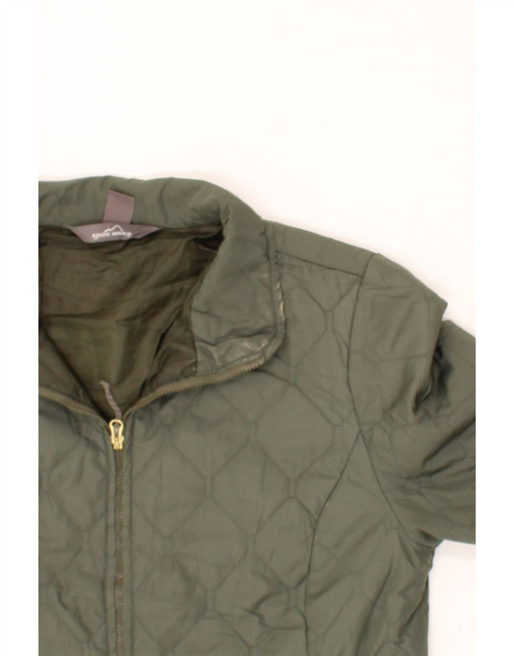 EDDIE BAUER Womens Quilted Jacket UK 14 Medium Green Polyester Vintage Eddie Bauer and Second-Hand Eddie Bauer from Messina Hembry 