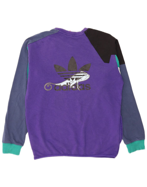 Felpa grafica da donna Adidas Jumper UK 10 Small Purple Colourblock