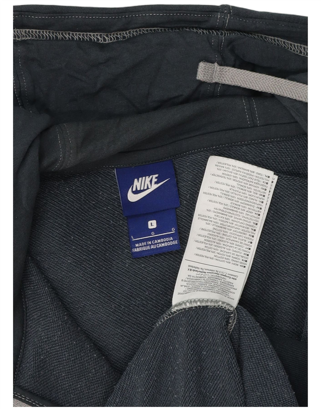 Felpa con cappuccio e zip Nike da uomo, grande, in cotone blu navy