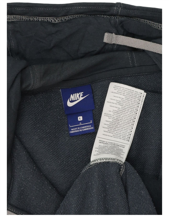 Felpa con cappuccio e zip Nike da uomo, grande, in cotone blu navy