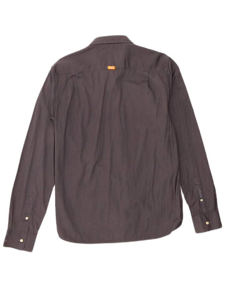 Camicia da uomo Superdry Large in cotone grigio