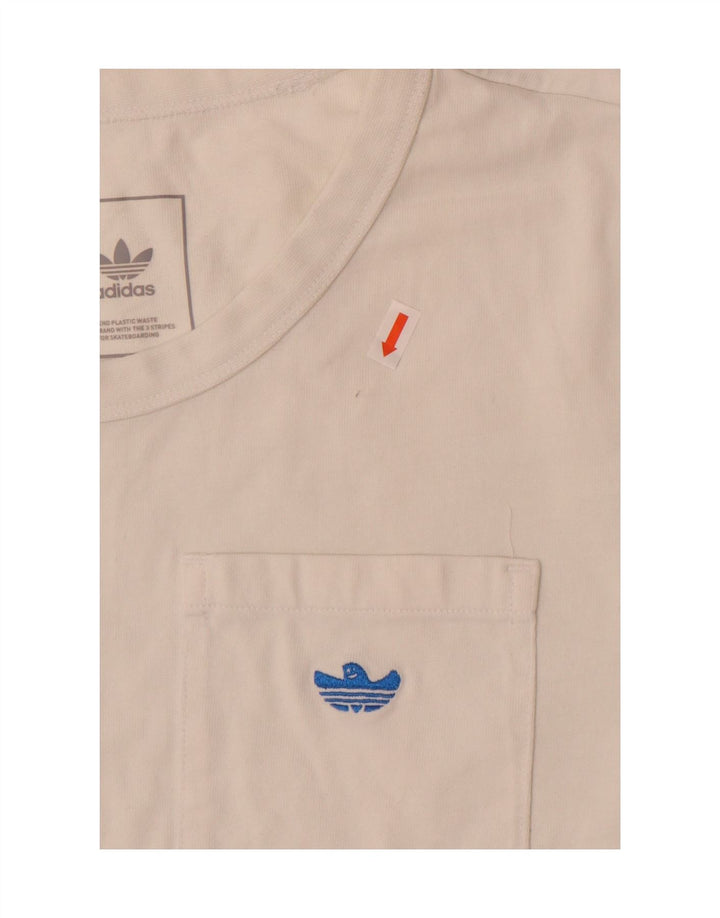 ADIDAS Mens T-Shirt Top Small White Cotton